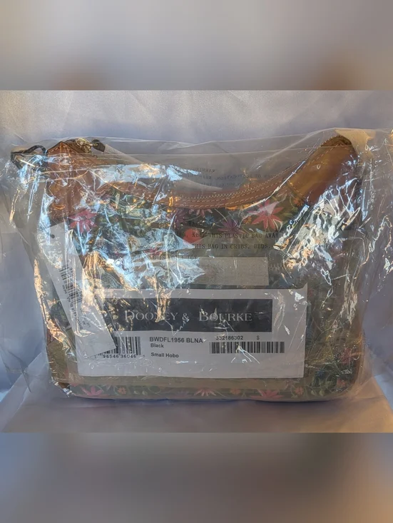 Dooney & Bourke Black Wildflowers Hobo NWT MSRP $298 - Picture 3 of 7